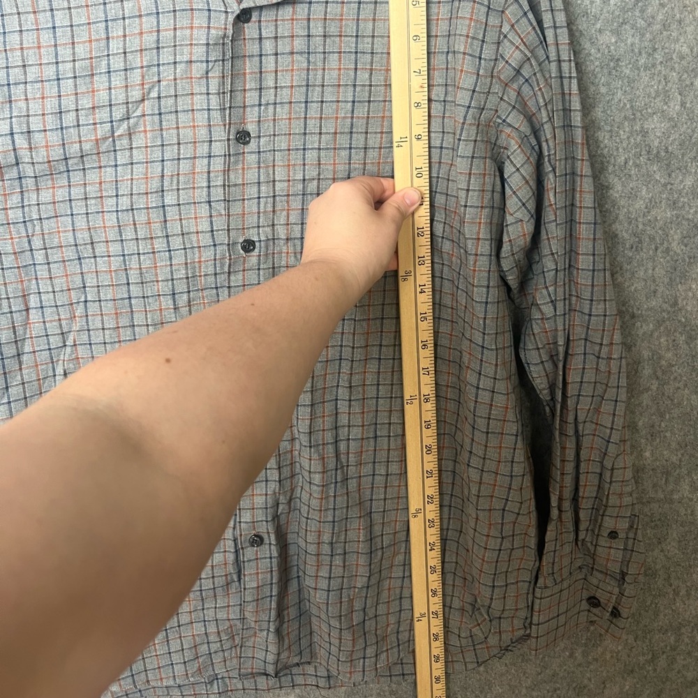 Hart Schaffner Marx Mens XL Gray Plaid Button Down Long Sleeve Shirt - Picture 4 of 7